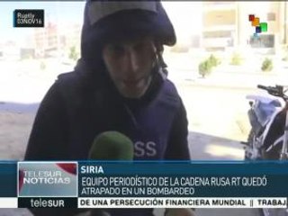 Siria: equipo periodístico de RT queda atrapado en bombardeo en Alepo