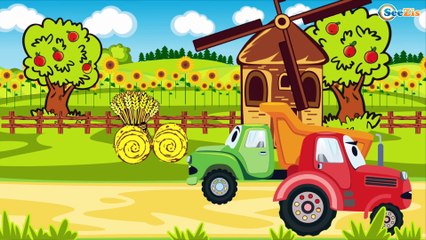 The Red Bulldozer and The Truck - Kids Cars Cartoons - Bulldozer Videos for children
