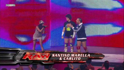 Carlito and Santino Marella (w/ Maria) vs. Brian Kendrick and Paul London