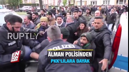 Alman polisinden PKK'lılara dayak