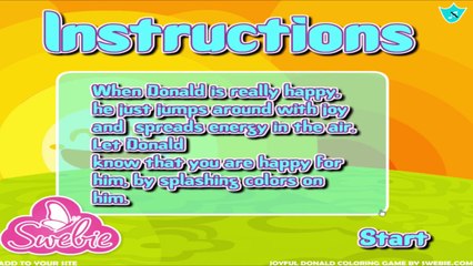 Baby Joyful Donald and Duffy Duck Coloring Video Game for Kids