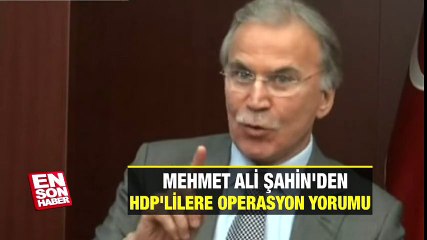 Mehmet Ali Şahin'den HDP'lilere operasyon yorumu