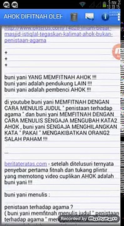 AHOK DIFITNAH OLEH LAWAN POLITIK !!!
