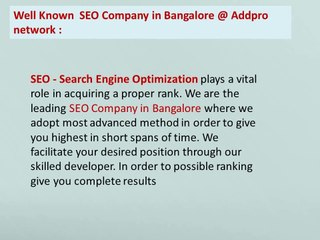 SEO company in Bangalore