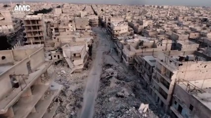 Halep'teki yıkım havadan görüntülendi