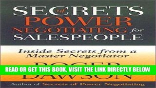 [PDF] Secrets Of Power Negotiating For Salespeople Full Collection