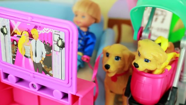 Barbie DOG POOP DOLL + Puppy JAIL Frozen Kids Toby Dog Sitting Toy FREAKS Chelsea KidKraft Dollhouse