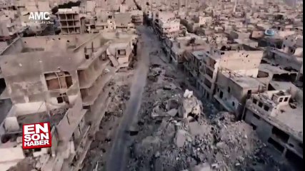 Halep’teki yıkım havadan görüntülendi