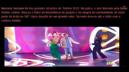 Liberado pela Globo, Marcelo Serrado dança com Anitta até o chão no Teleton