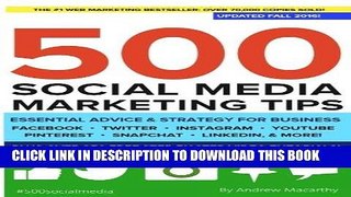 Best Seller 500 Social Media Marketing Tips: Essential Advice, Hints and Strategy for Business: