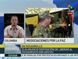 Colombia: ELN anuncia disposición de liberar a Odín Sánchez