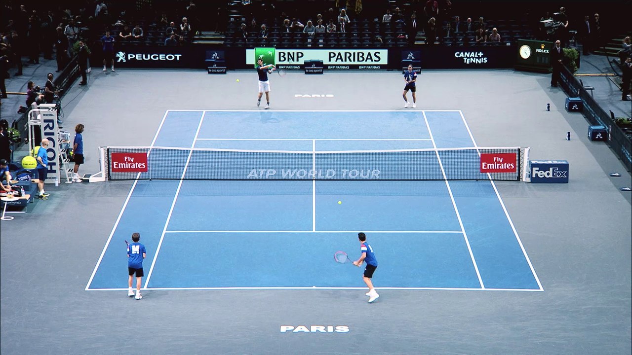 Murray and the ball kids.