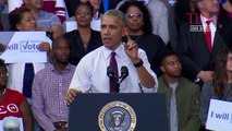 Obama s'énerve à un meeting à Fayetteville