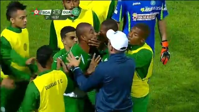 Brazil defender gets sent off, loses his mind, pushes referee and puts his teammate to the ground!