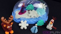 ♥ Play-Doh Disney FROZEN Sparkle Snow Dome Playset With Anna Elsa Olaf Sven Sparkle Playdough