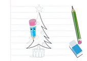 Cours animés de dessin Dessiner un sapin de Noël