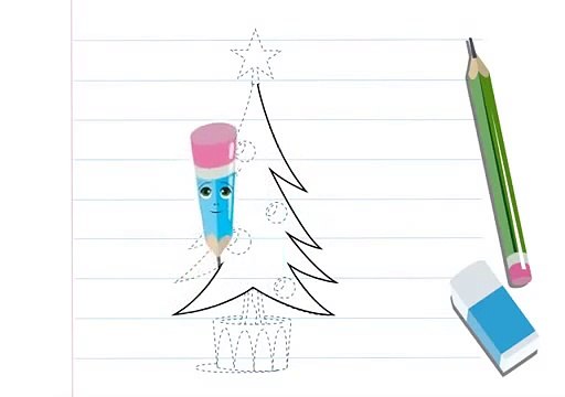 Cours animés de dessin Dessiner un sapin de Noël