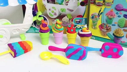 Скачать видео: Play Doh Ice Cream Playdough Popsicles Play-Doh Scoops n Treats Rainbow Popsicles Toy Videos