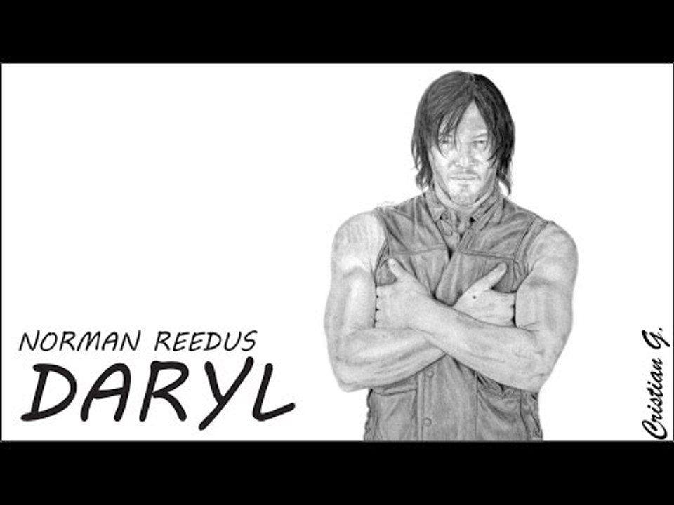 Como dibujar a DARYL / NORMAN REEDUS - THE WALKING DEAD