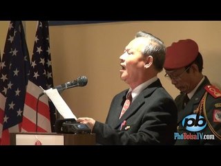 Ông Võ Xuân Hy công bố tuyên ngôn của tổ chức Liên minh Dân tộc VN