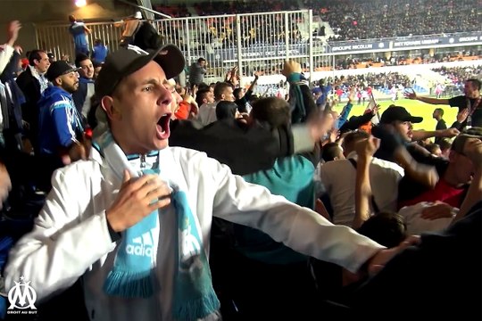 MHSC 3-1 OM : le but de Thauvin, avec les supporters