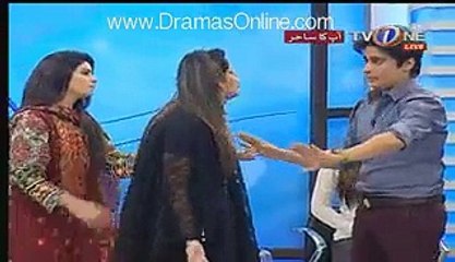 Serious Fight Between a Boy and Girl in Sahir Lodhi  Live Morning Show