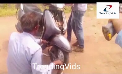Man almost dies in accident ! Snake inside Scooty