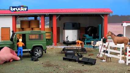 A cartoon about cars . Jeep on the farm - Land Rover. Working machines for kids