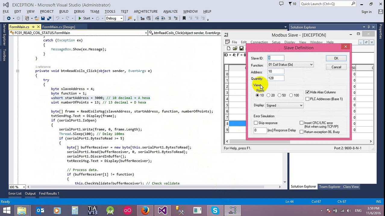 Tutorial 11: Modbus RTU - Modbus Exception Code