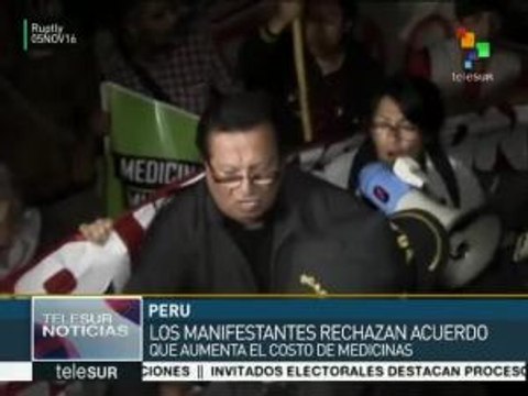 Protestan en Perú contra el Acuerdo de Asociación Transpacífico