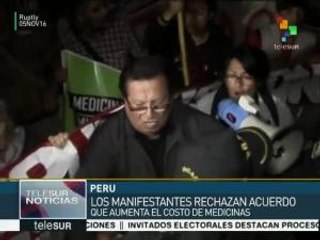 Protestan en Perú contra el Acuerdo de Asociación Transpacífico