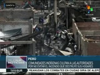Perú: incendio destruye un asentamiento indígena en Lima
