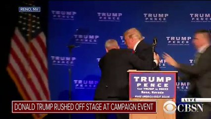 Donald Trump rushed off stage during his Nevada campaign rally