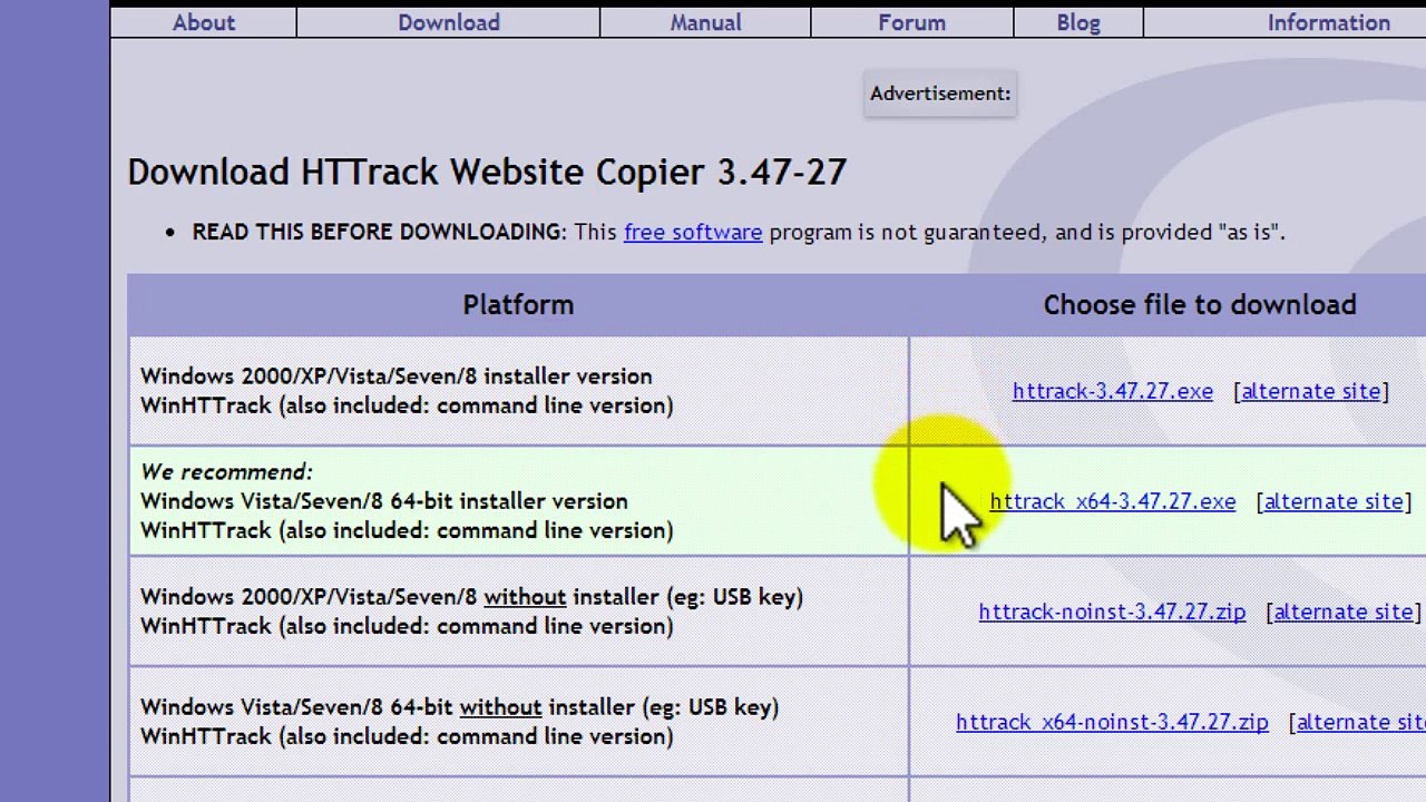 How To Use Httrack 2017