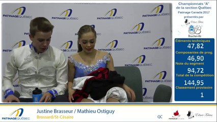 Championnats "A" de la section Québec 2017 - Glace 4, Junior Couple & Senior Couple prog. libre