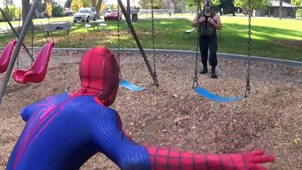 The Amazing Blue Spiderman and Spiderman vs Bane | In Real Life! | Superhero Fight! |