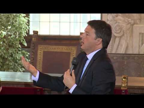 Firenze - Patto per la città di Firenze, intervento di Renzi e firma (05.11.16)