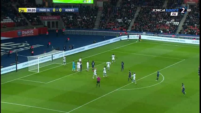 Edinson Cavani Goal HD - PSG 1-0 Rennes - 06-11-2016