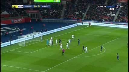 Edinson Cavani Goal HD - PSG 1-0 Rennes - 06-11-2016