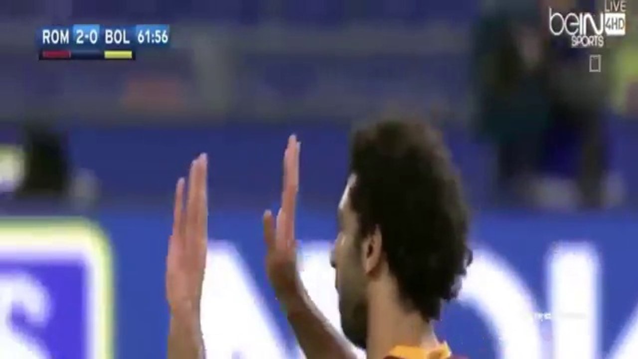 اهداف مباراة روما وبولونيا 3-0 - هاتريك محمد صلاح ضد بولونيا (06/11/2016) محمد الكواليني HD