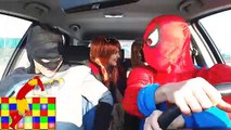 Superheroes Dancing: Spiderman Batman Disney Frozen Elsa Anna in Real Life