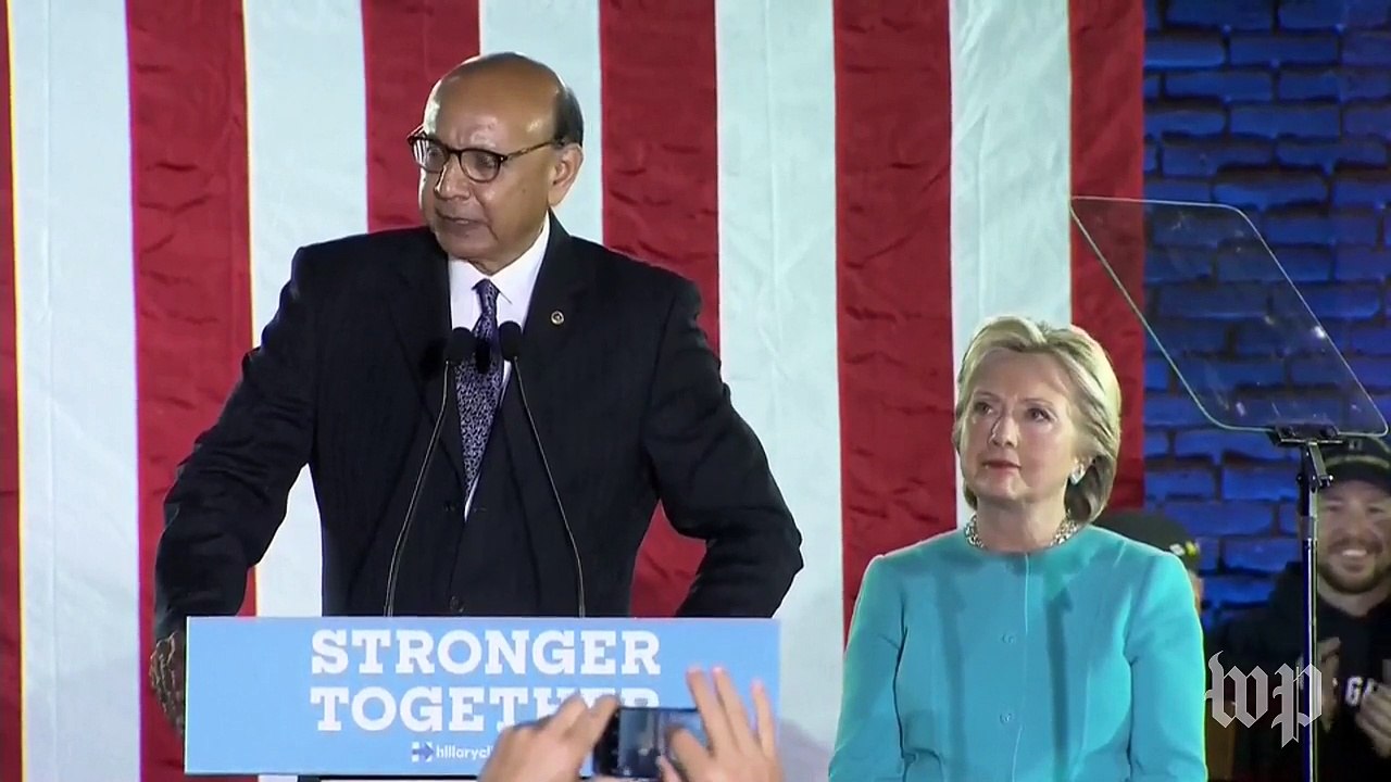 'Would Muslims have a place in your America?': Khizr Khan addresses Trump at rally