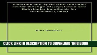 Best Seller Palestine and Syria with the chief routes through Mesopotamia and Babylonia; handbook