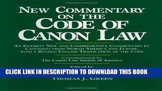 Best Seller New Commentary on the Code of Canon Law Free Read
