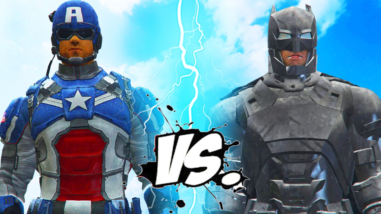 MODERN SOLDIER CAPTAIN AMERICA VS ARMORED BATMAN - EPIC SUPERHEROES BATTLE