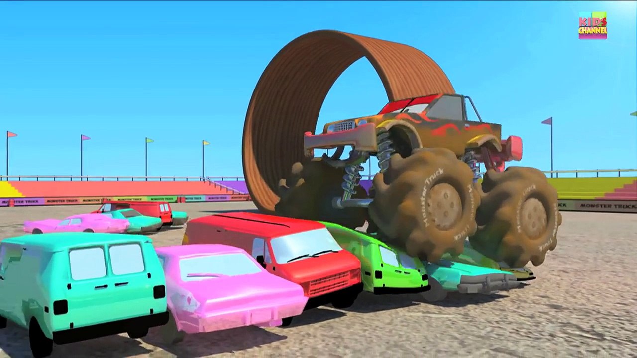 Monster Trucks Wheels on the bus go round and round Nursery part 2