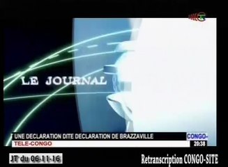 Journal de 20h TVCongo du dimanche 06 novembre 2016 -By Congo-Site