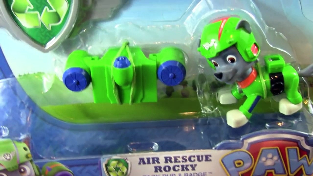 Paw Patrol Air Rescue ROCKY Pack Pup & Badge NEW 2016 PAW PATROL AIR RESCUE PUPS