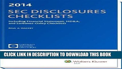 [PDF] SEC Disclosures Checklists, (2014 Edition) W/ CD-ROM Popular Collection