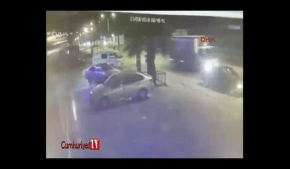 Yolda yatan adama çarpıp kaçtı